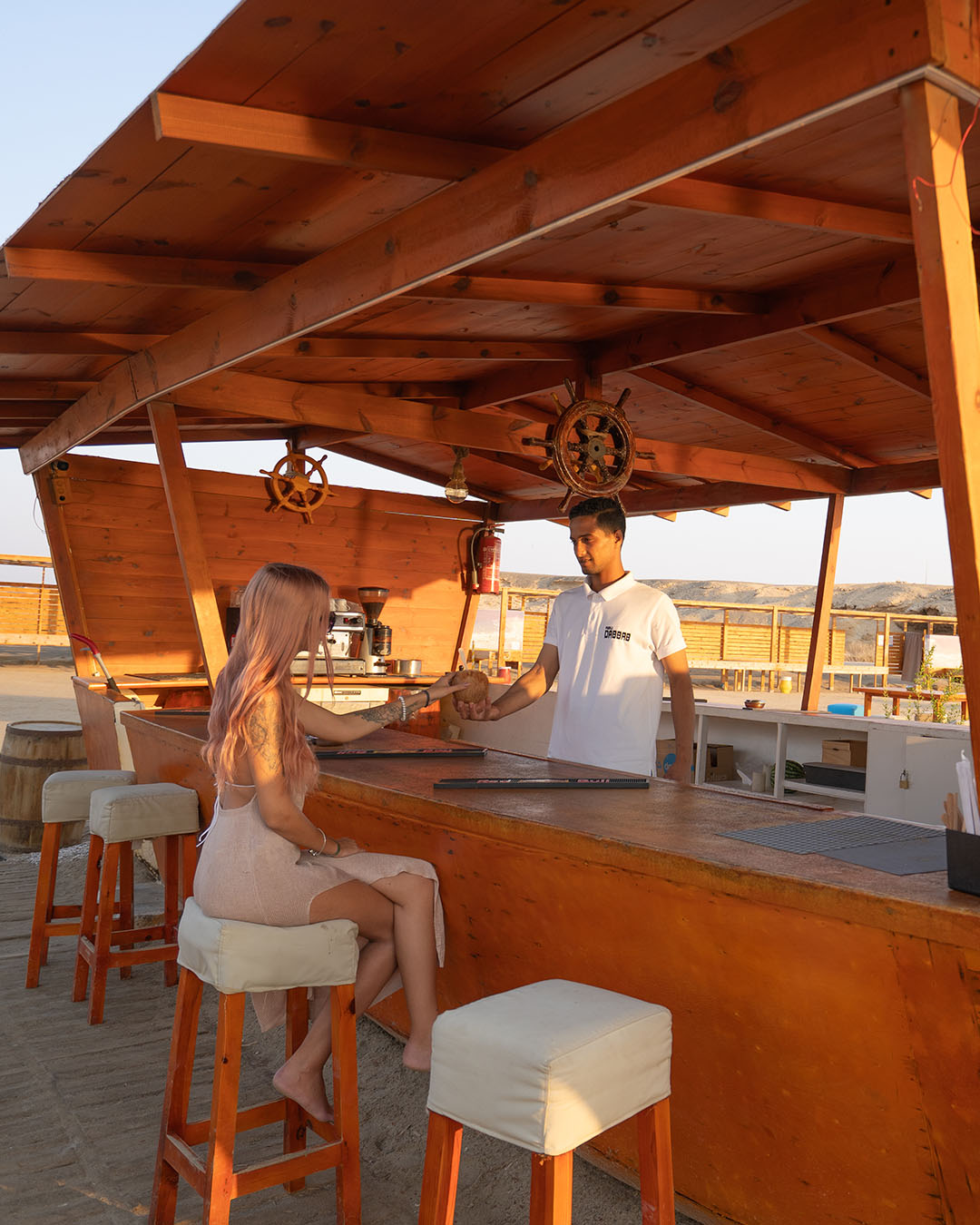 Abu Dabbab Beach at sunset